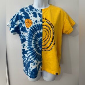 Dutch Bros Blue Yellow Tie Dye Size M Positivity Kindness